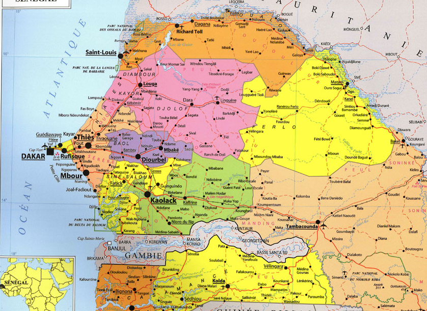 Carte du Sénégal