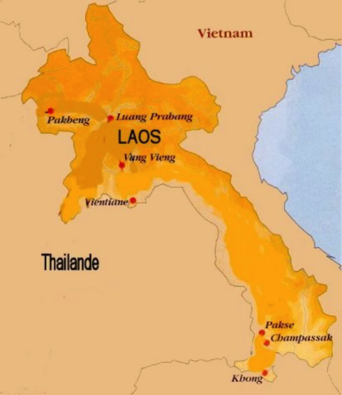 Carte du Laos